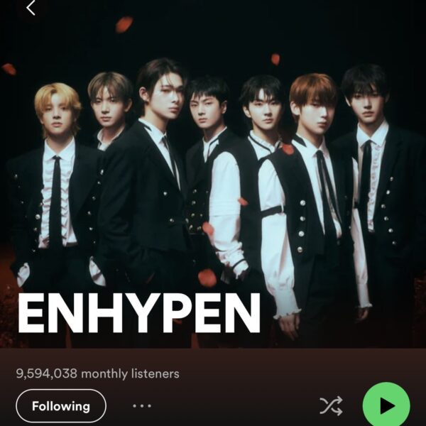 230618 ENHYPEN has reached 9,594,038 monthly listeners on Spotify! They are now the 4th Generation Boy Group with the highest peak of monthly listeners, surpassing TXT (9.57M)