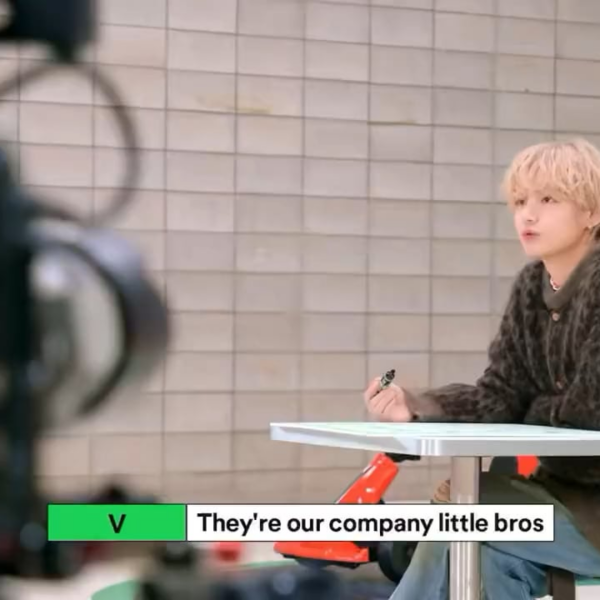 230908 BTS’ V played a Bingo game with Spotify on a recent video. The cards are K-Pop V enjoys in real life and K-Pop recommendations from ARMY for V. Both Bingo cards included ENHYPEN’s ‘Bite Me’. V also referred to ENHYPEN as ‘company little bros’!