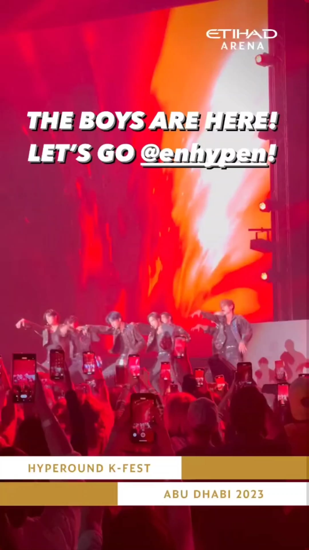 231112 Hyperound & Etihad Arena Instagram Stories: ENHYPEN