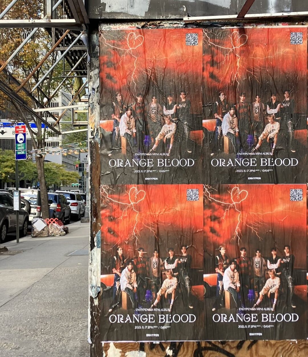 Orange Blood promo posters around some US cities by Geffen
