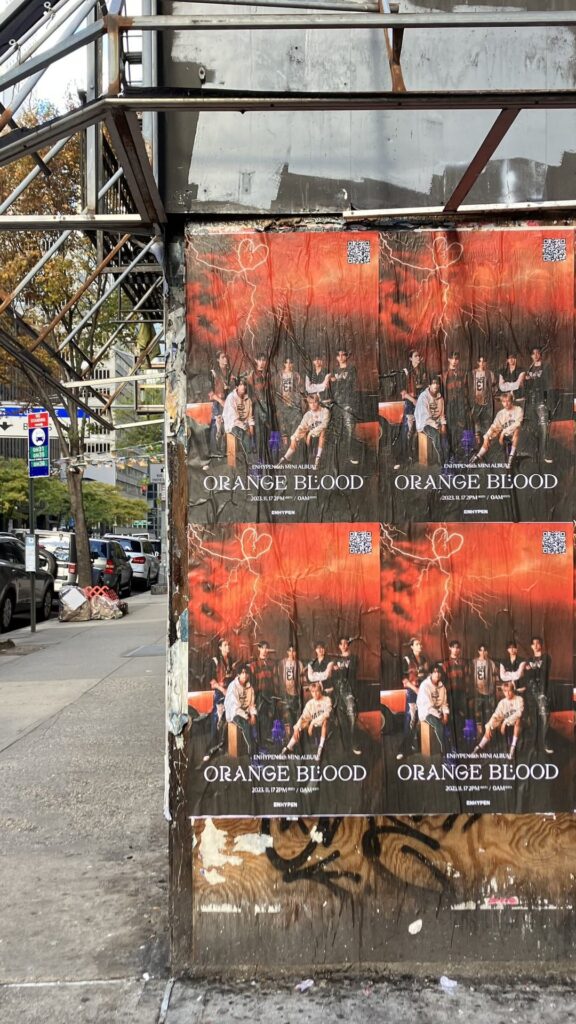 Orange Blood promo posters around some US cities by Geffen