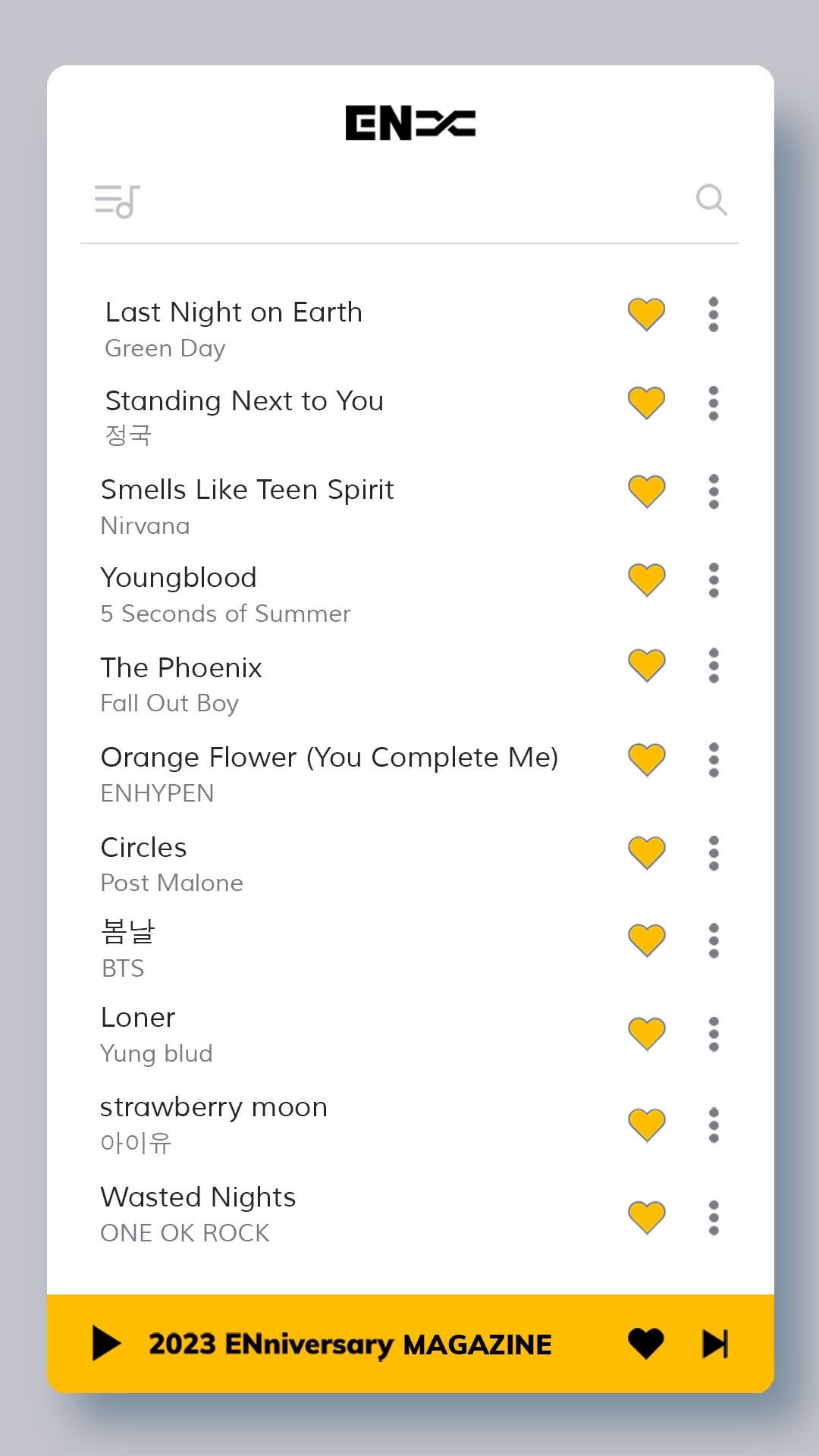 231126 Twitter: ENHYPEN OFFICIAL 2023ENniversary playlist