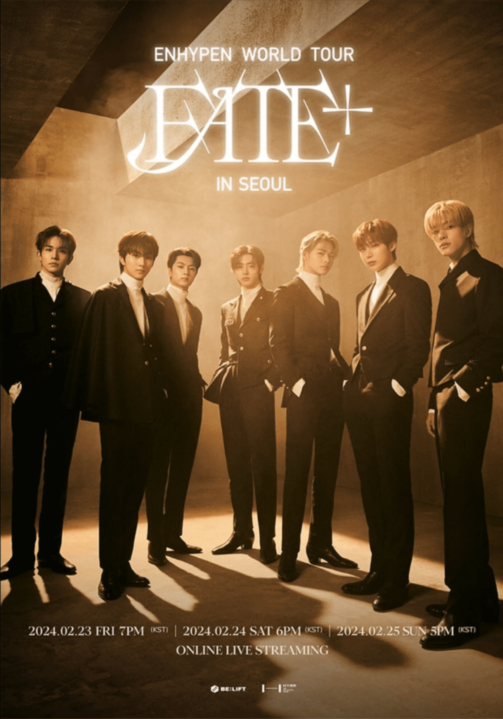 240213 ENHYPEN WORLD TOUR “FATE PLUS” IN SEOUL Online Live Streaming Ticket Information
