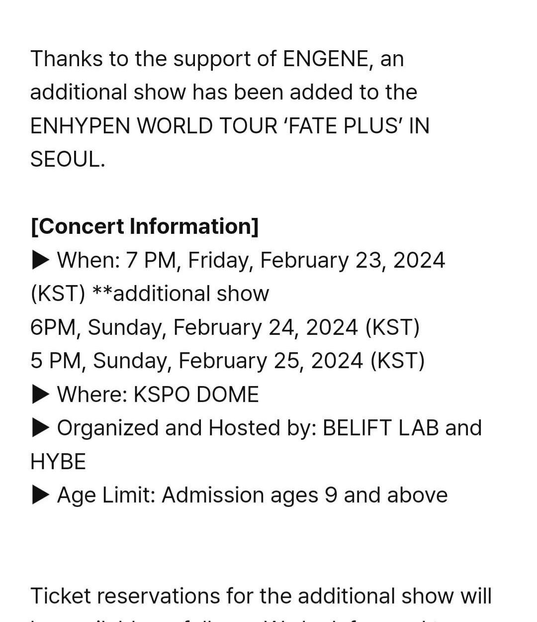 240205 Additional Concert for ENHYPEN WORLD TOUR ‘FATE PLUS’ IN SEOUL