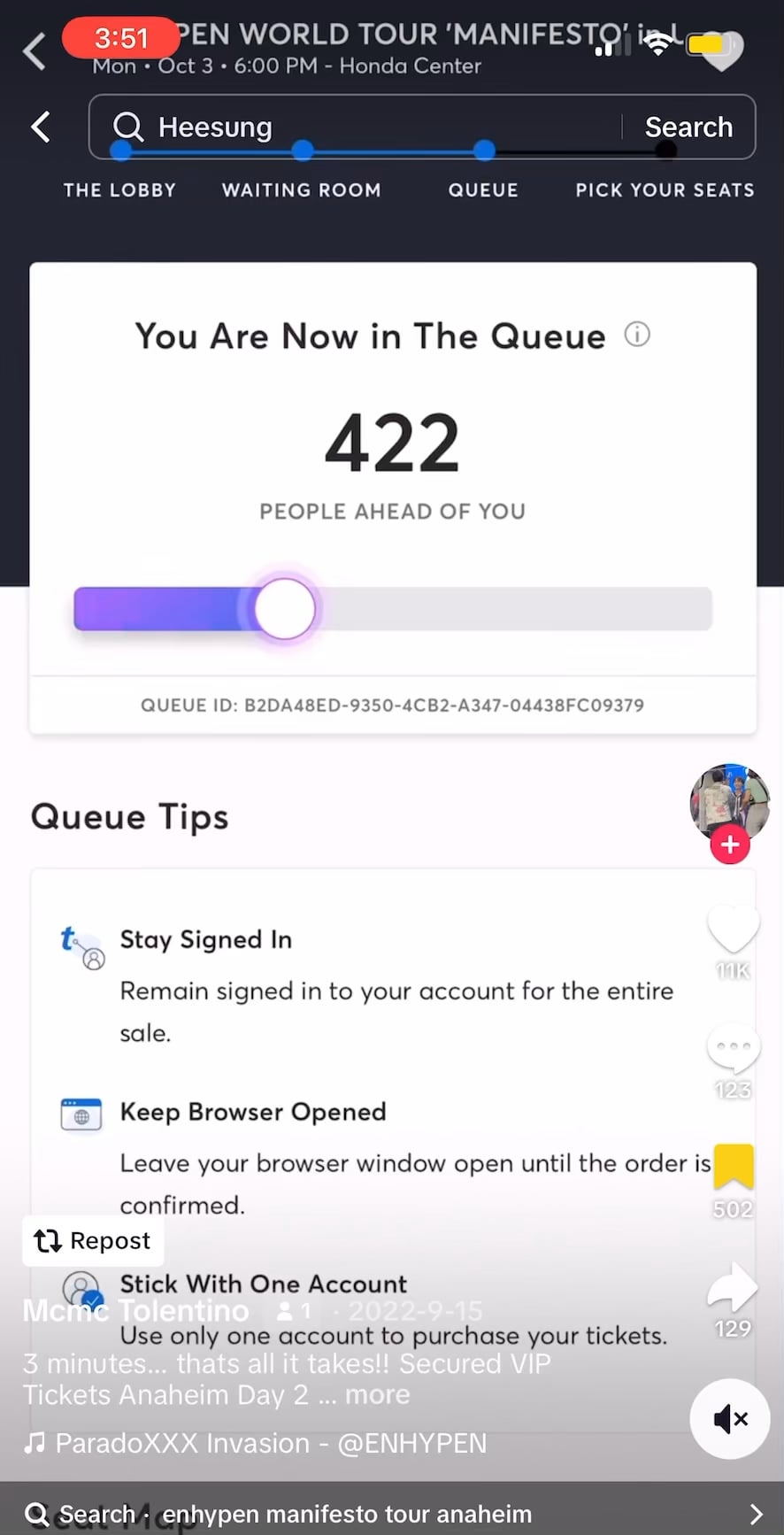 How presale works -Ticketmaster