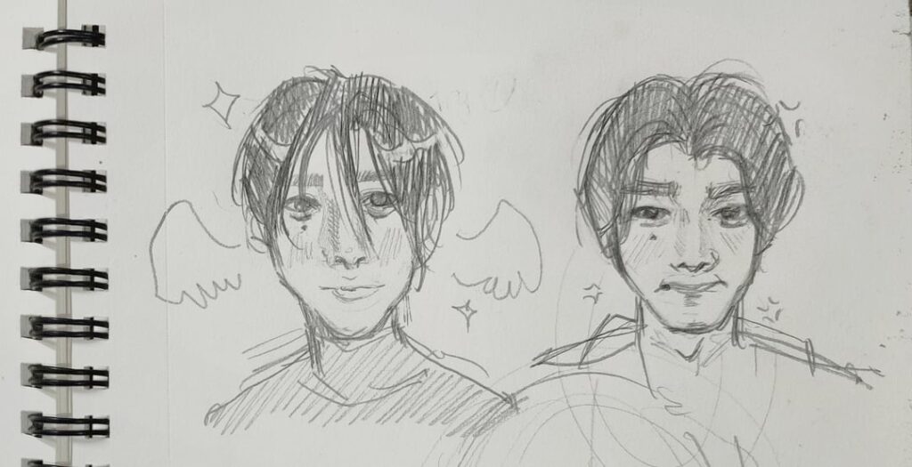 I tried drawing sunghoon.. help