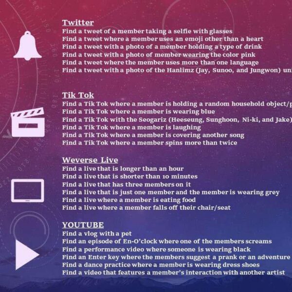 Enhypen March Scavenger Hunt