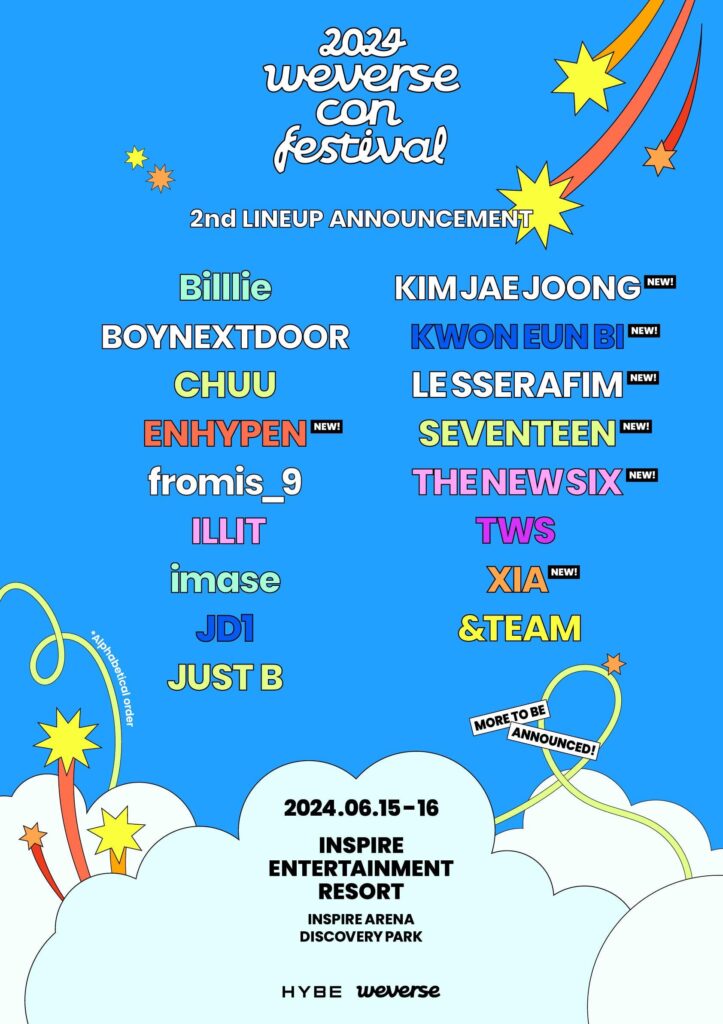 240403 ENHYPEN announced as part of Weverse Con Festival lineup June 15-16th
