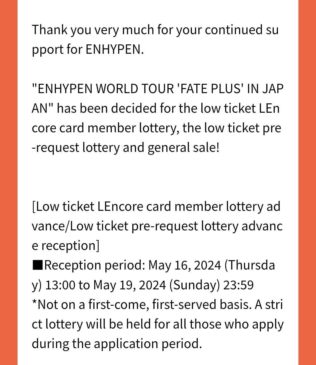 240510 ENHYPEN 'FATE PLUS' IN JAPAN GENERAL SALE ANNOUNCEMENT starting May 25