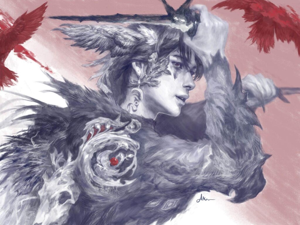 some fanart (more like artwork lol) i made: ni-ki as a raven vampire king