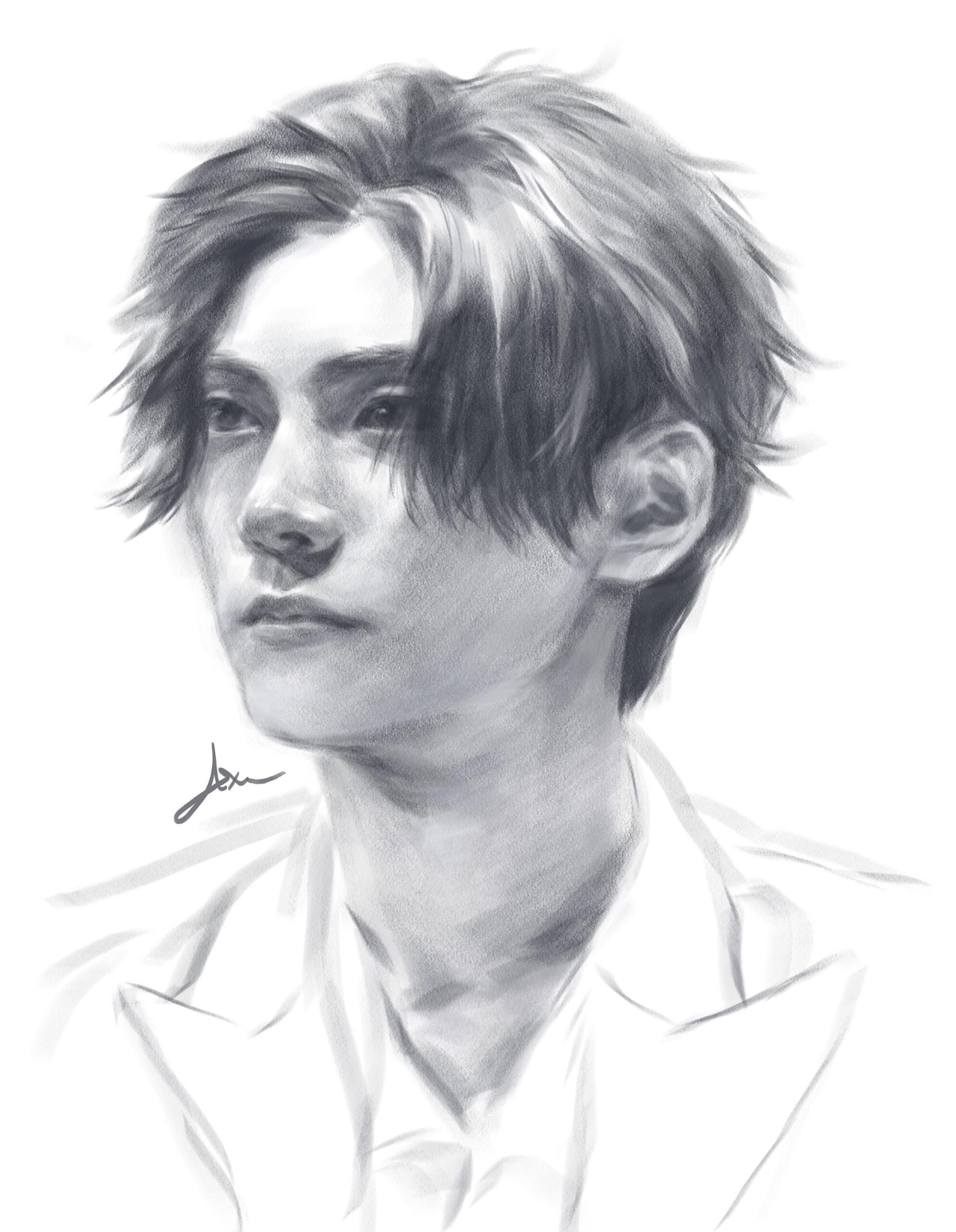 drawing of jay! went for a soft, sketchy look :)