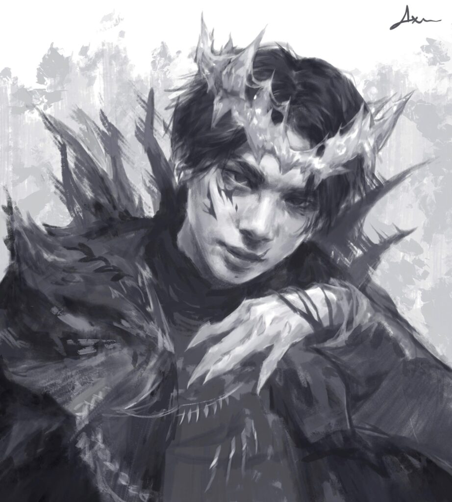NI-KI fanart: A SOUL WITH NO KING (villain king concept)