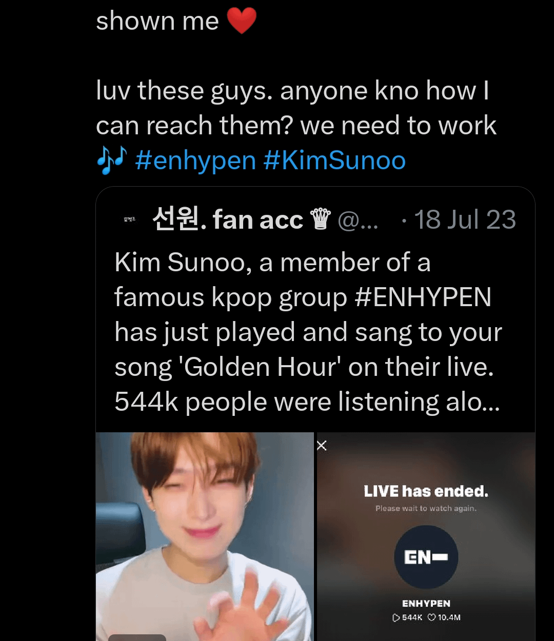 Come on universe, please let them meet & collaborate 🌟