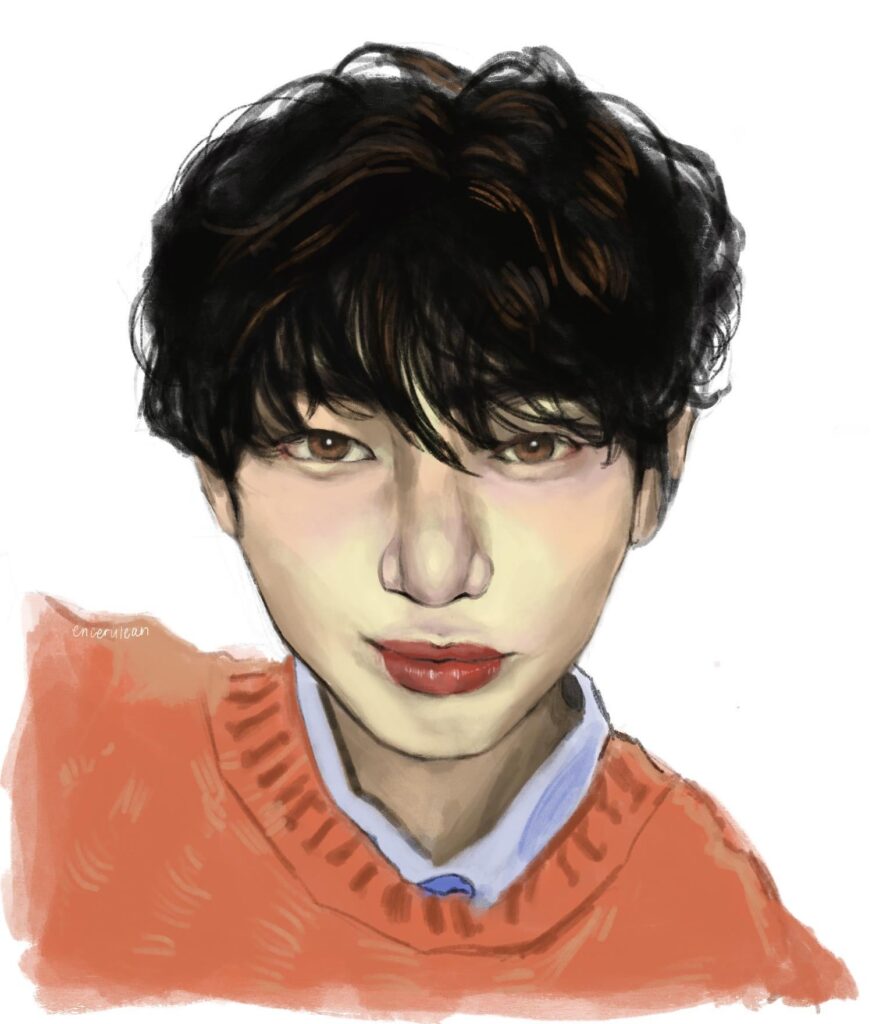 sunoo digital art - orange blood era!