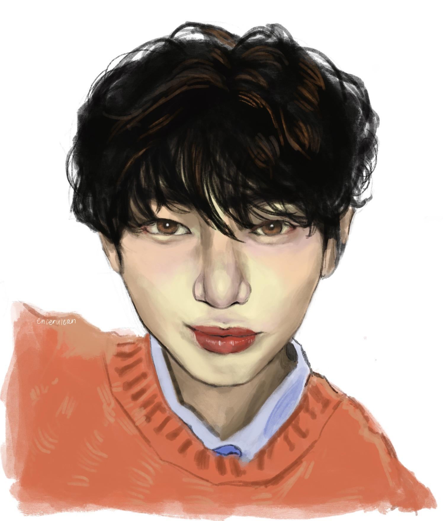sunoo digital art - orange blood era!