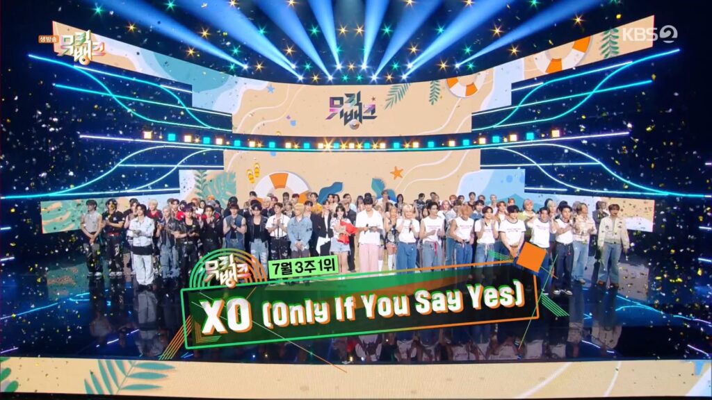240719 ENHYPEN takes 1st place on today's Music Bank with XO (Only If You Say Yes)! 🏆🎉