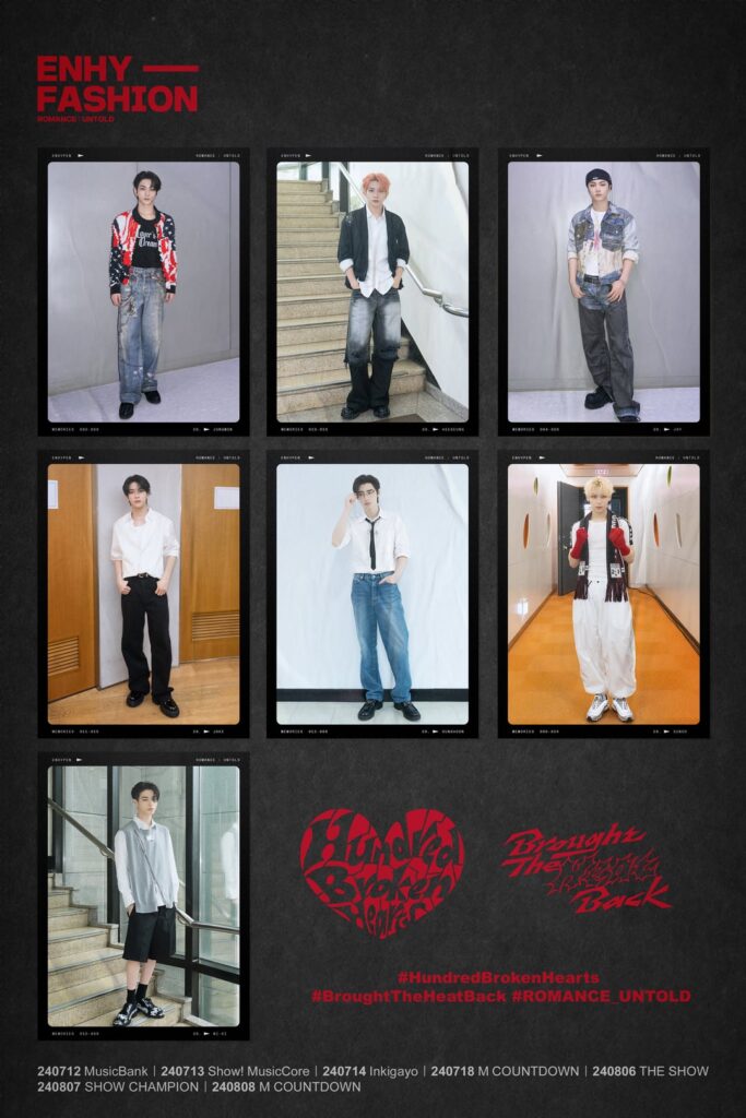 240813 ENHY-FASHION [ROMANCE : UNTOLD] Hundred Broken Hearts & Brought The Heat Back