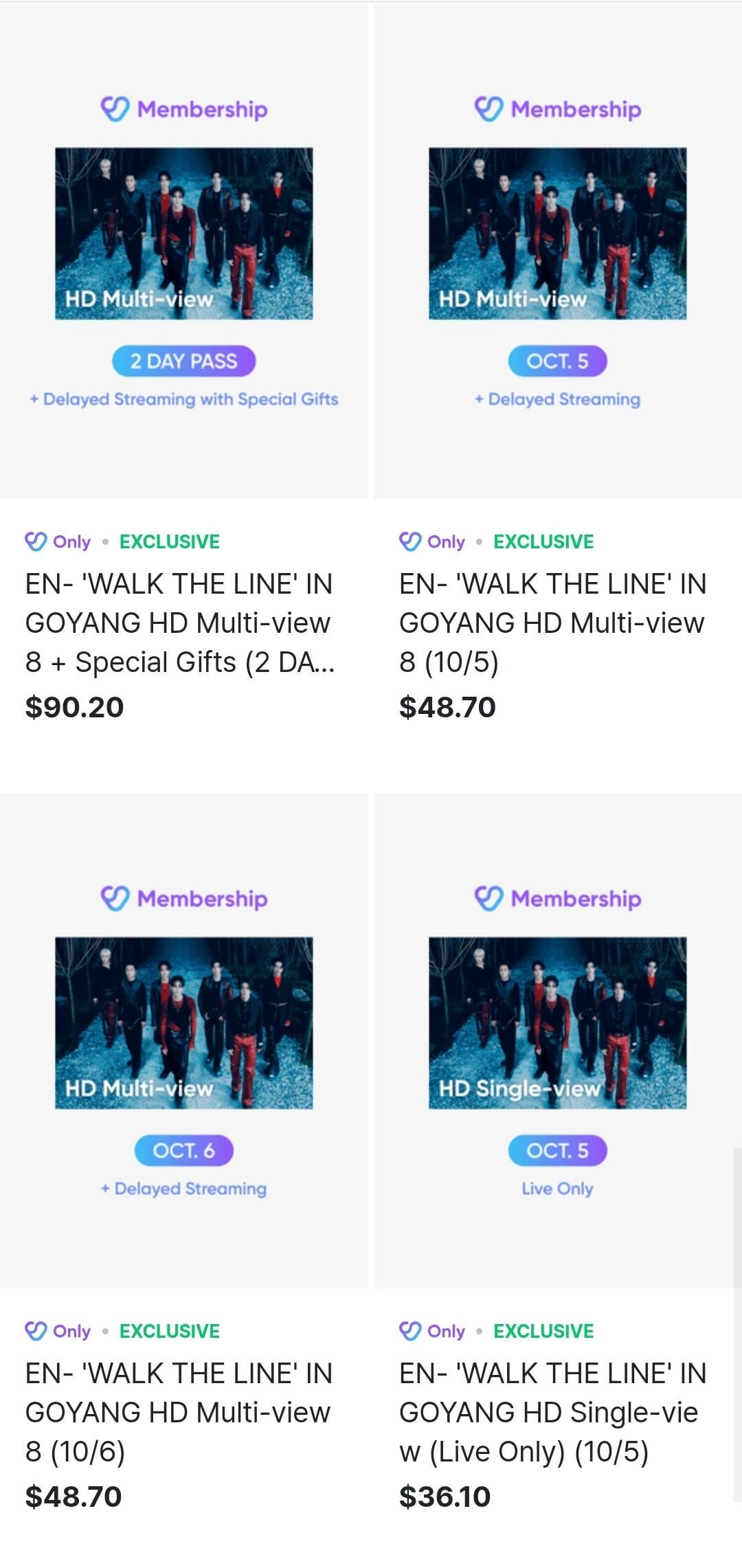 240919 'WALK THE LINE' IN GOYANG Live viewing tickets available on Weverse Shop
