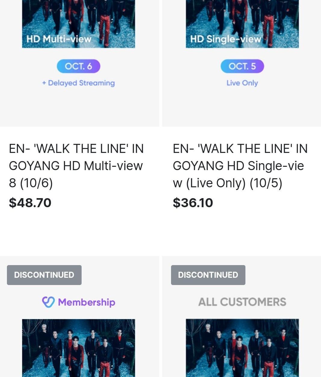 Walk The Line Live Tickets Discontinued?