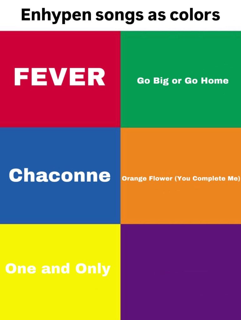 Enhypen songs as colors 💜