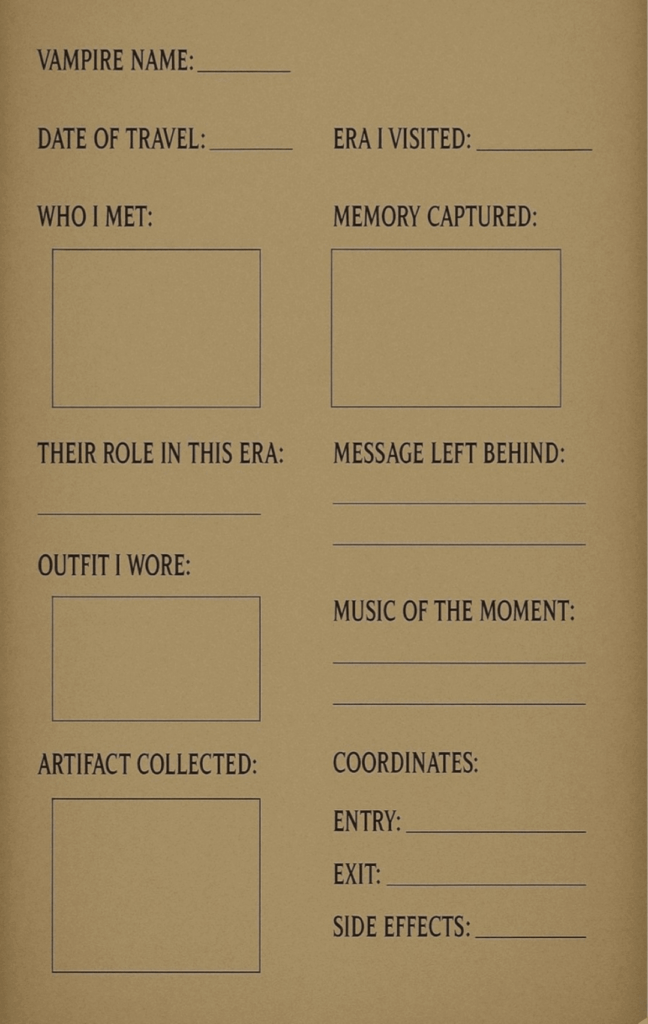 TIME TRAVELER'S NOTE