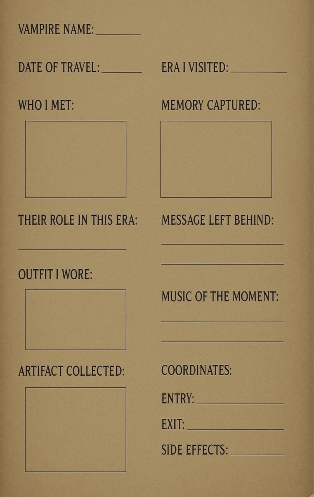 TIME TRAVELER'S NOTE
