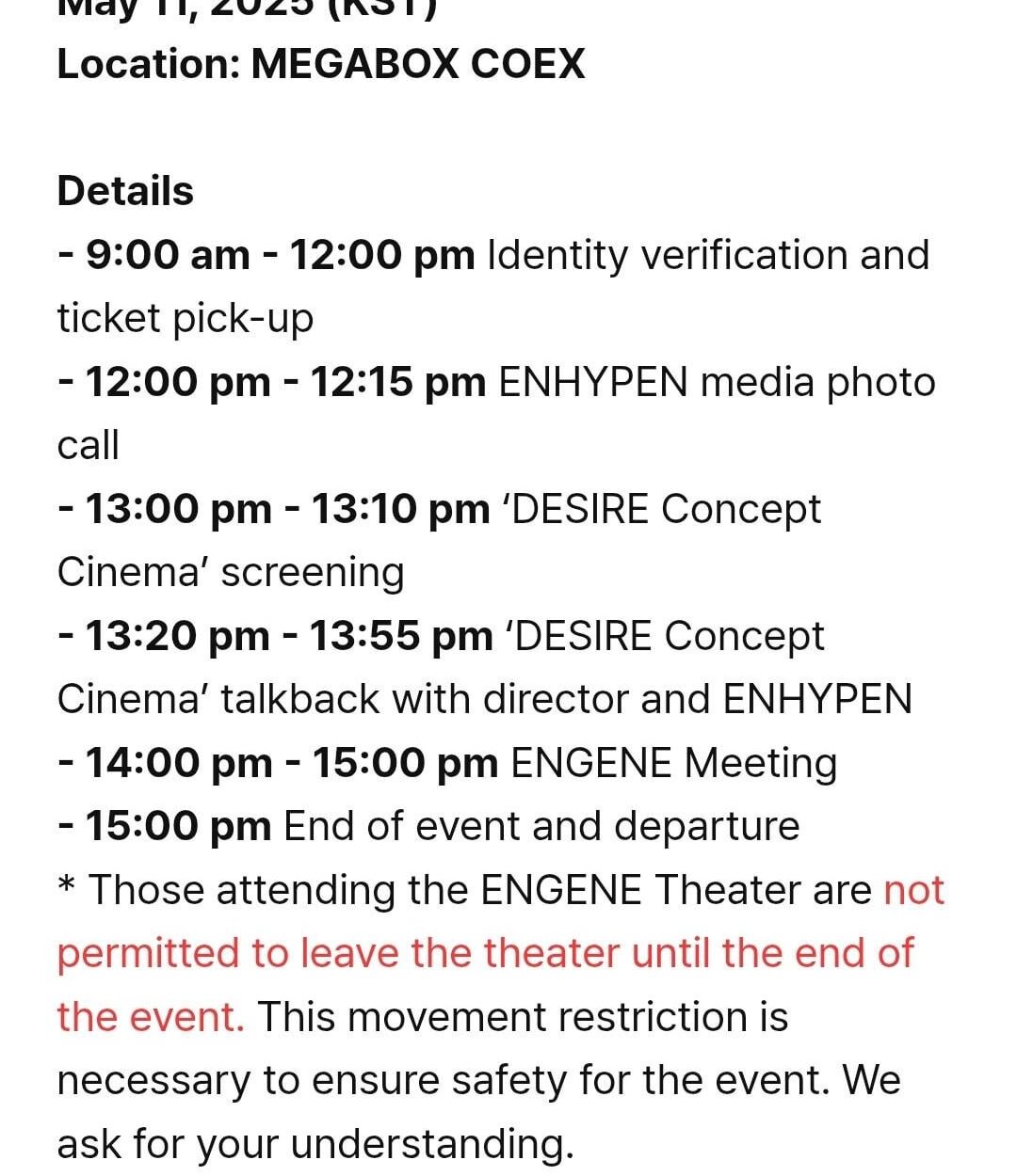 250502 [Notice] ENHYPEN “DESIRE Concept Cinema Premiere Event” Participation Information