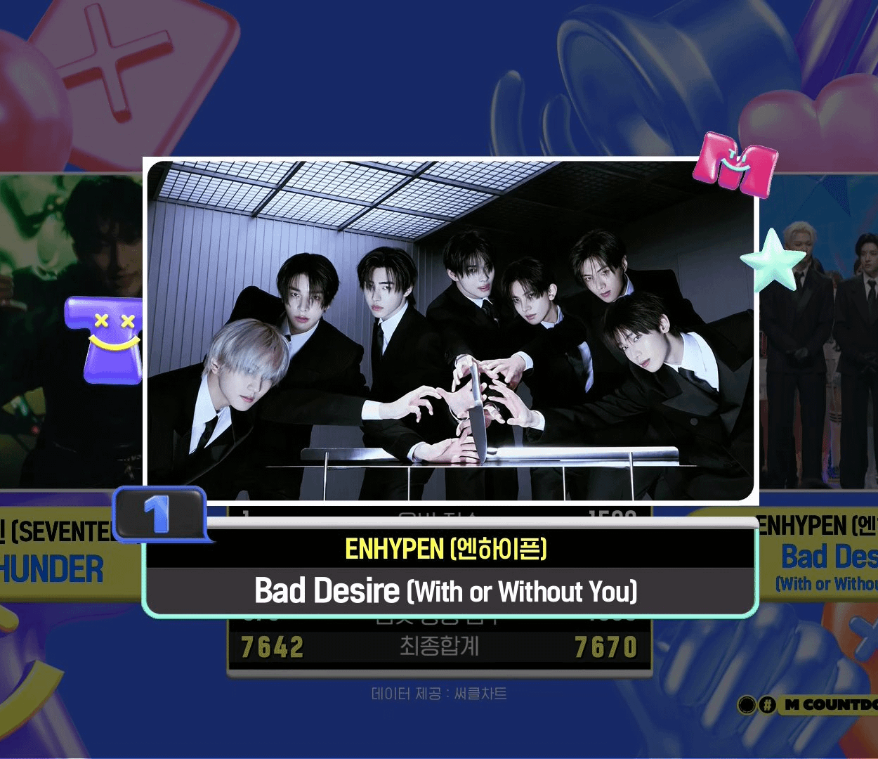 250612 ENHYPEN won 1st place on M Countdown with Bad Desire (With or Without You)!