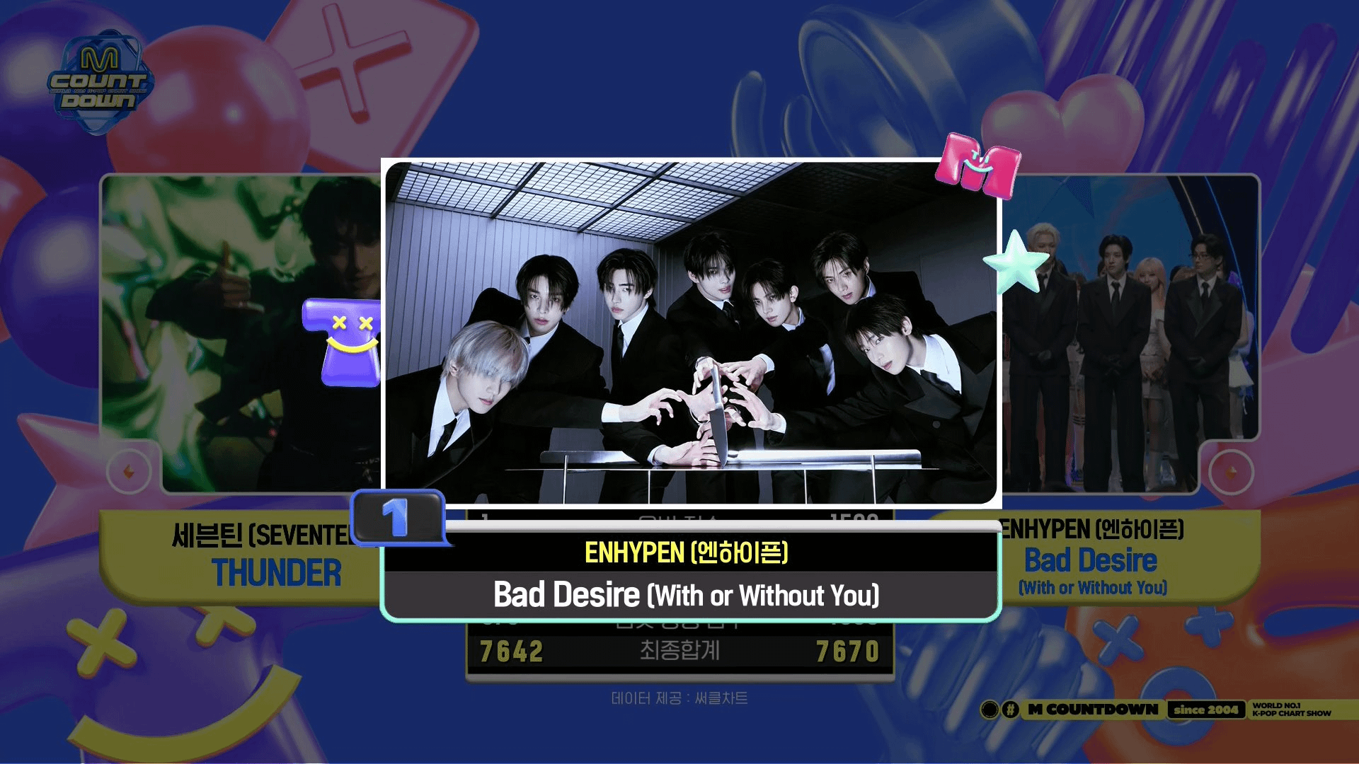 250612 ENHYPEN won 1st place on M Countdown with Bad Desire (With or Without You)!