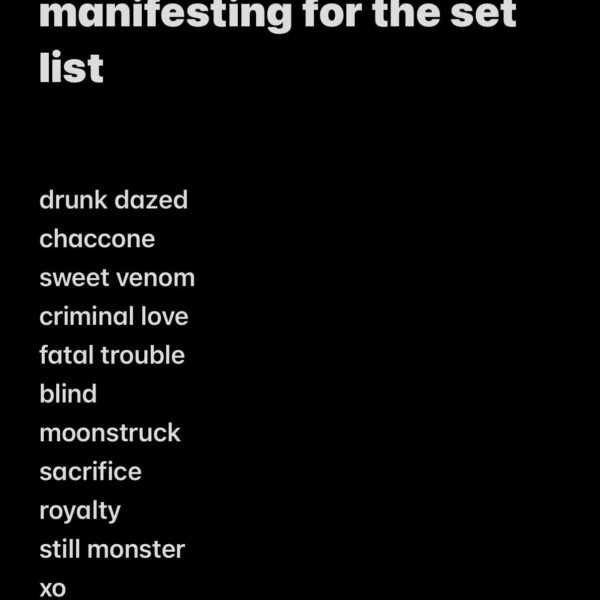 what songs are you hoping make the setlist for the tour?
