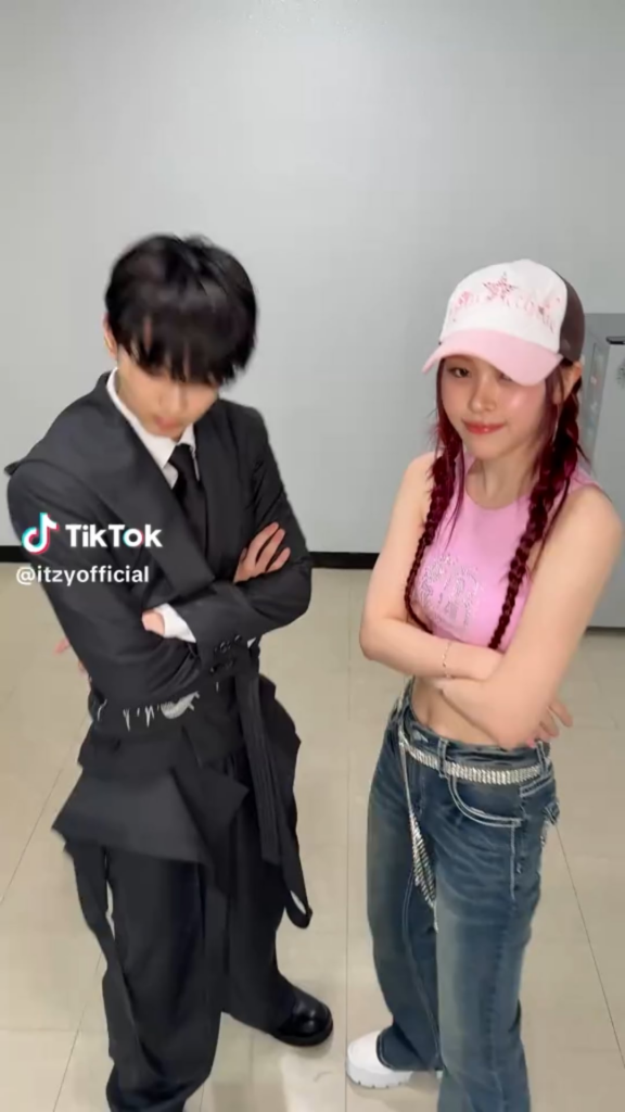 250615 ITZY Tiktok: Ryujin with Jungwon @ Girls will be girls