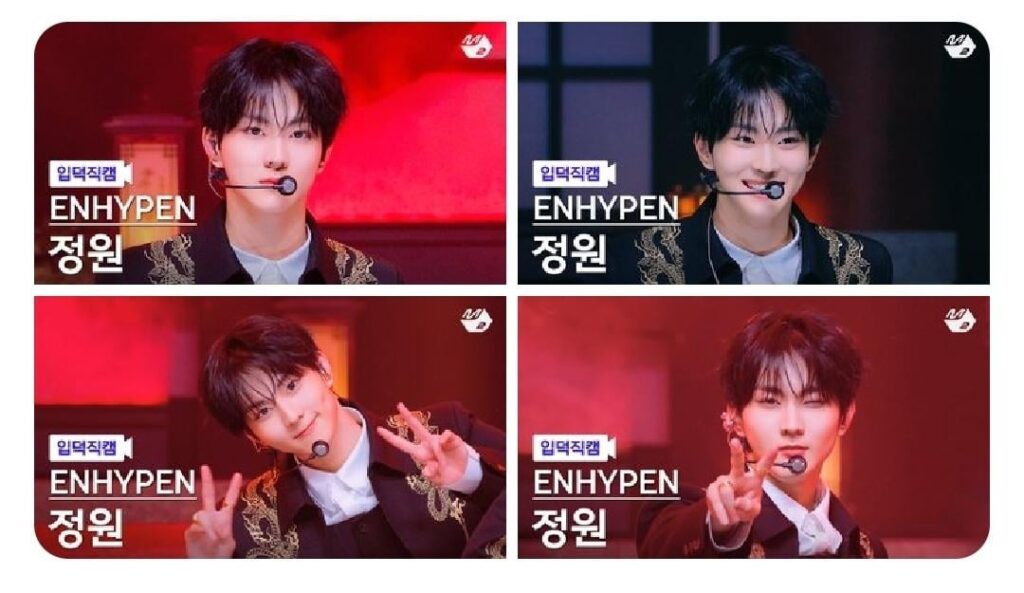 250606 MPD M Countdown Facecam thumbnail voting for Jungwon & Heeseung