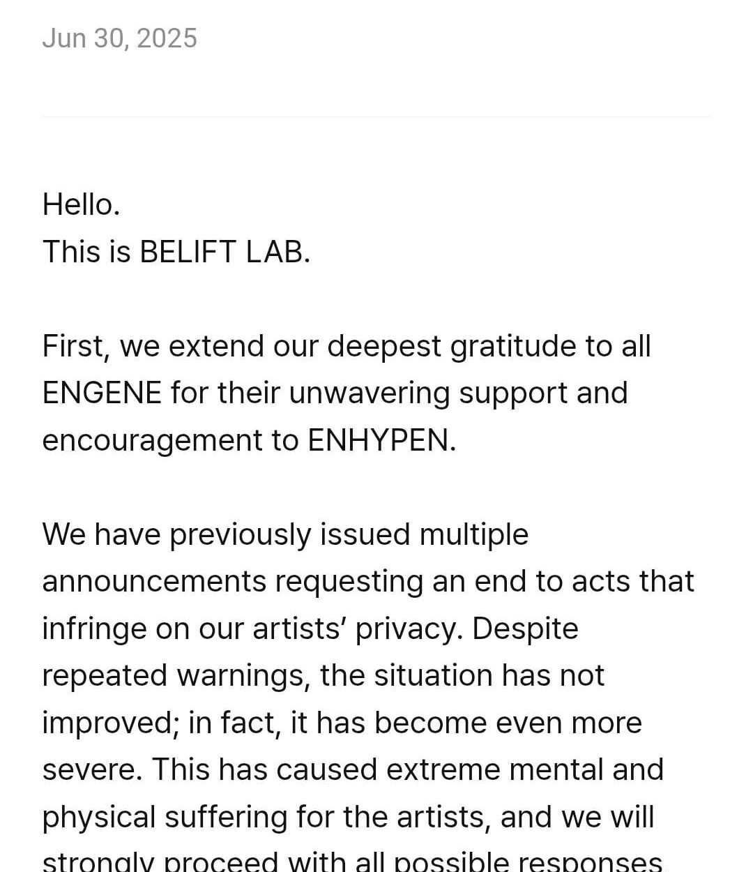 250630 Update Notice on Legal Proceedings Against Violation of Artist Rights (June.30.)