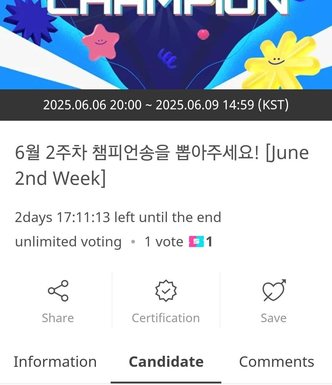 Voting is now open for 'Show Champion' Weekly Music Show @ Idolchamp
