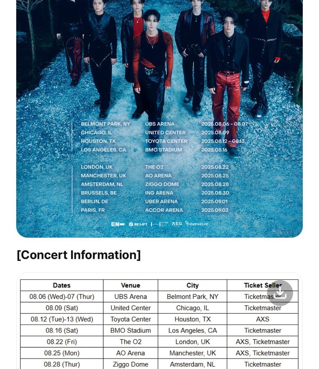 WTL Tour Additional Dates