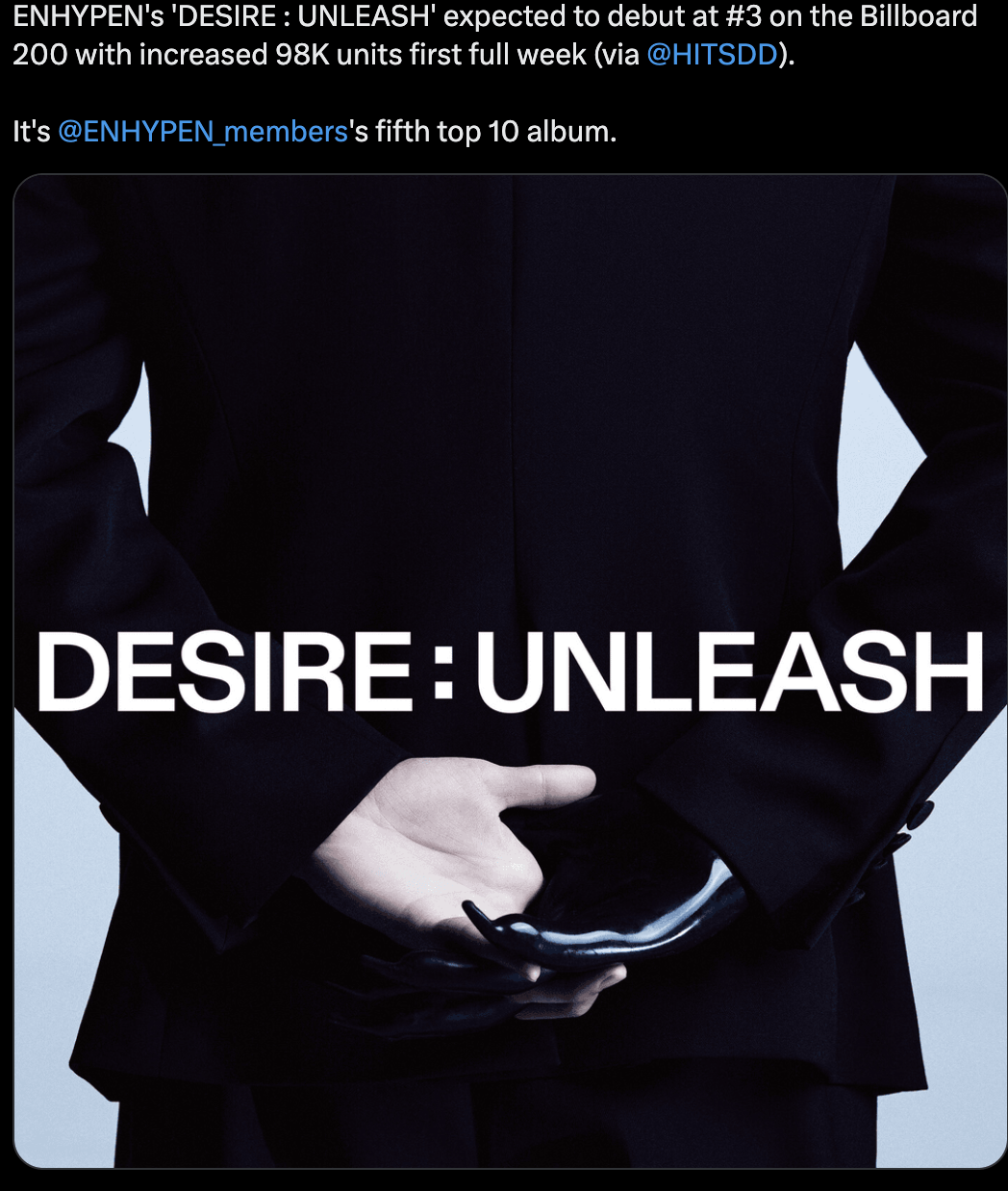 Billboard US: #3. ENHYPEN - DESIRE : UNLEASH 98k [FINAL PREDICTION]