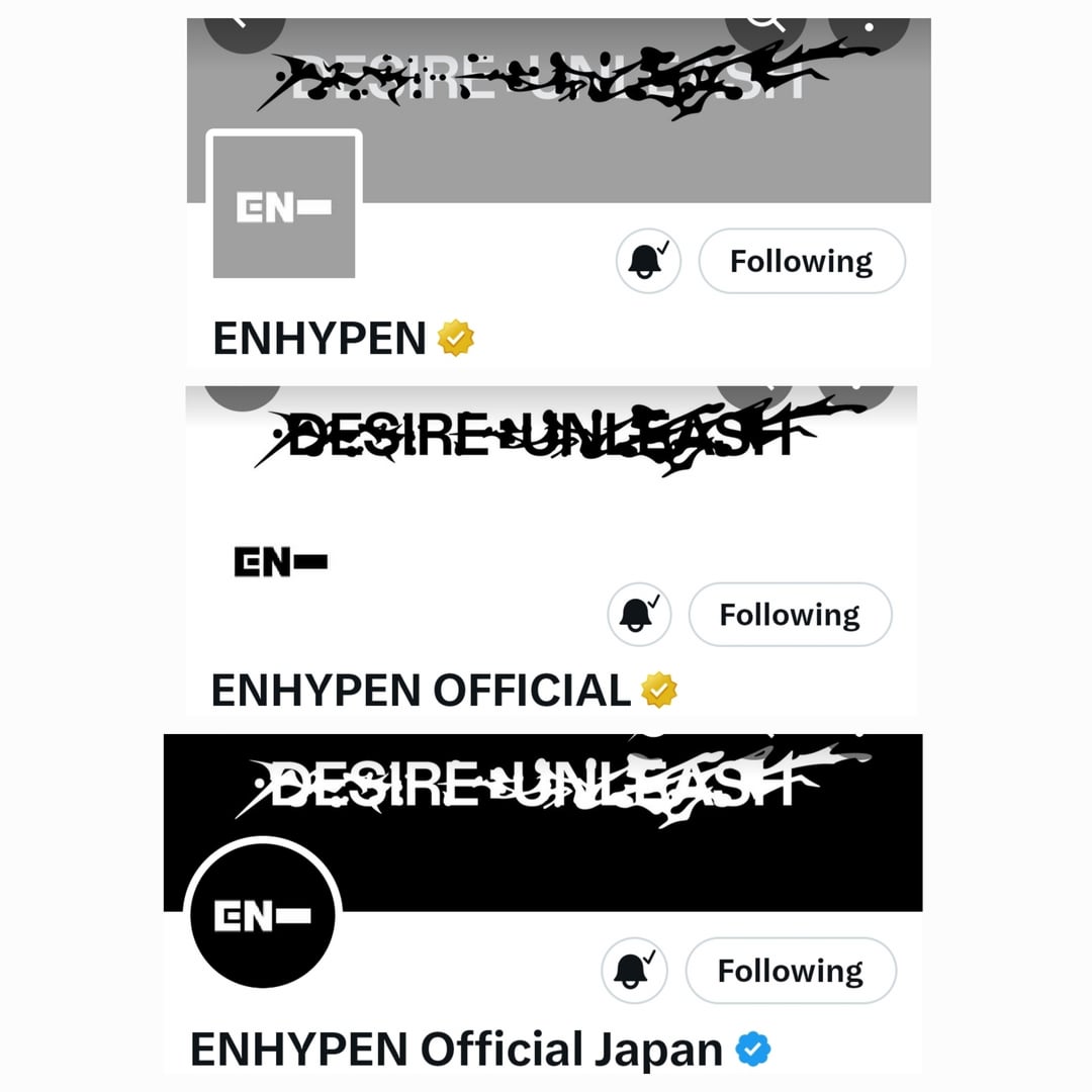 ENHYPEN SNS layouts have been updated for DESIRE:UNLEASH