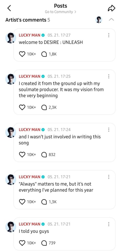 250522 JAY Weverse replies