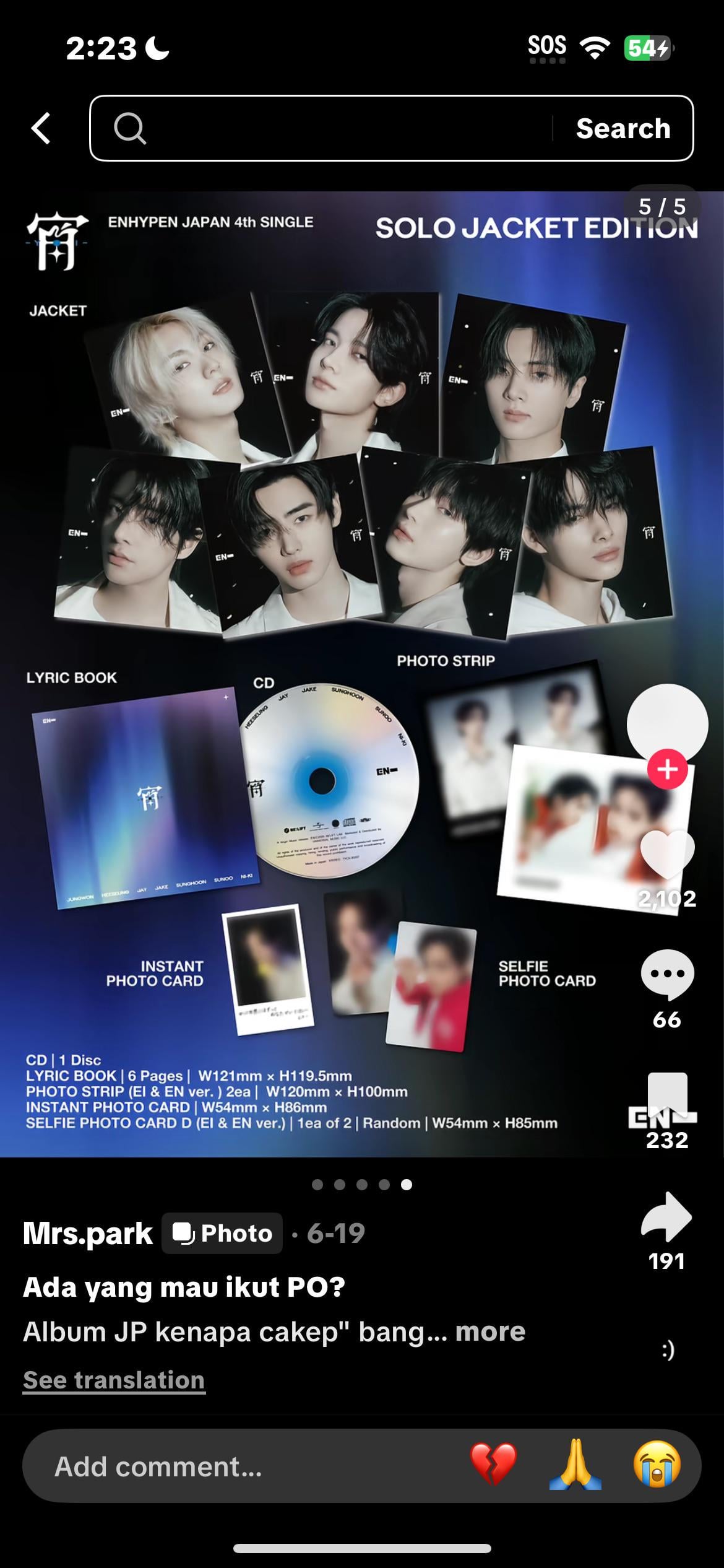what does the jacket mean for the yoi  album?