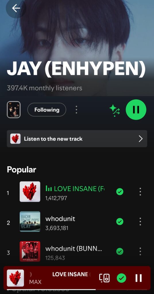 stream love insane 💗