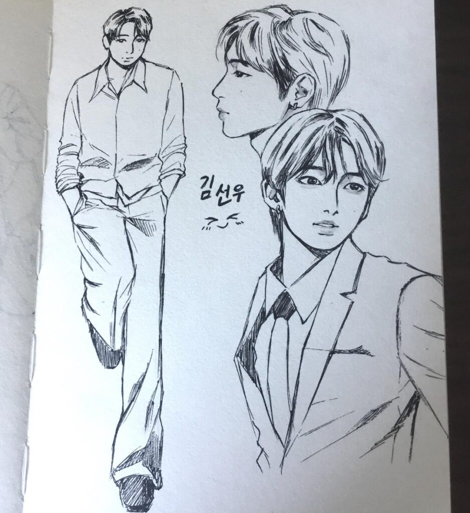 Sunwon pen sketches✨