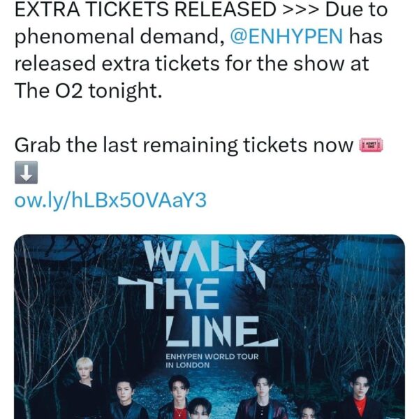 Additional tickets have been released for ENHYPEN at The O2 London
