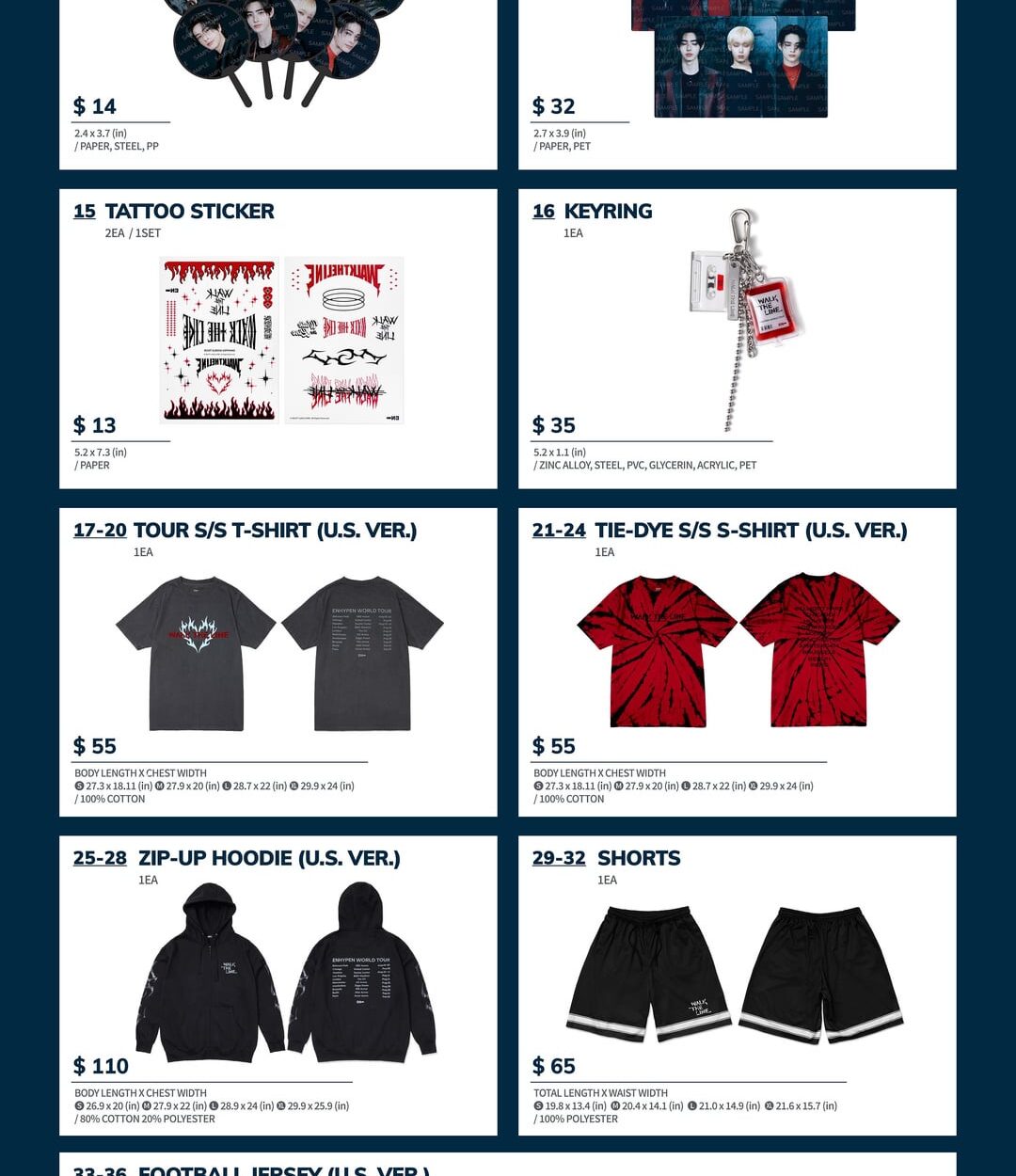 250803 On-Site Sales of Merchandise for “ENHYPEN WORLD TOUR ‘WALK THE LINE’ IN U.S.”