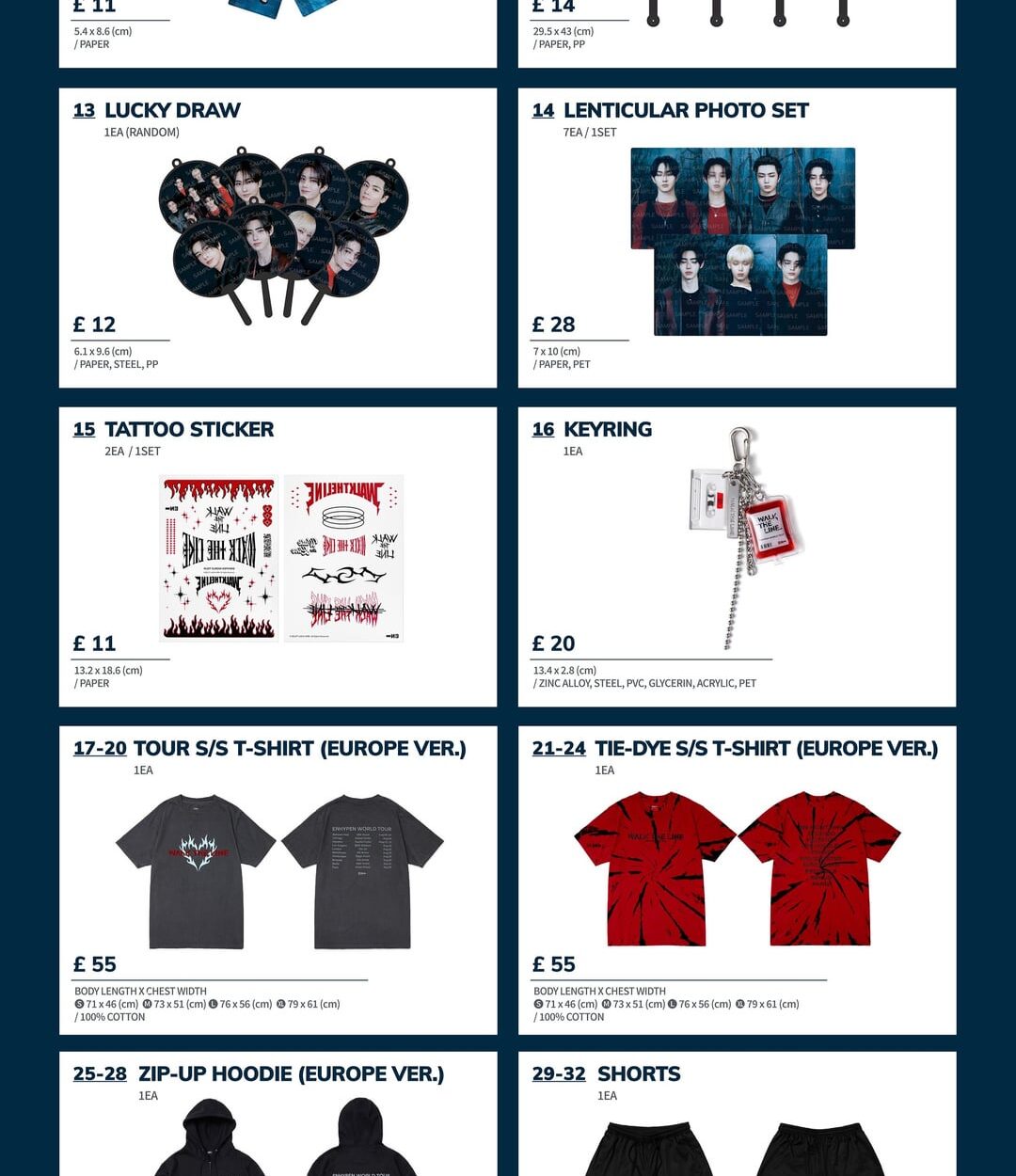 250818 On-Site Sales of “ENHYPEN WORLD TOUR ‘WALK THE LINE’ IN EUROPE” (UK)