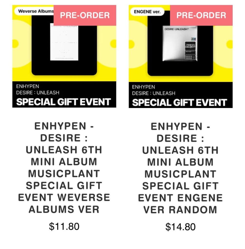Different pre-order album versions?