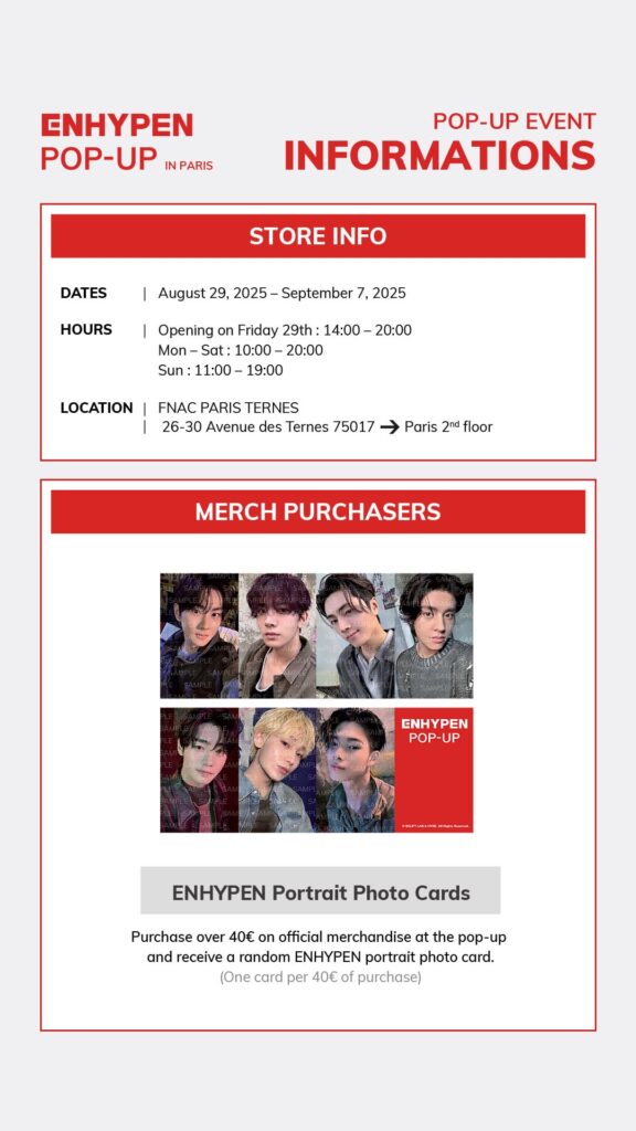 250818 [NOTICE] <ENHYPEN POP-UP in PARIS>T&C