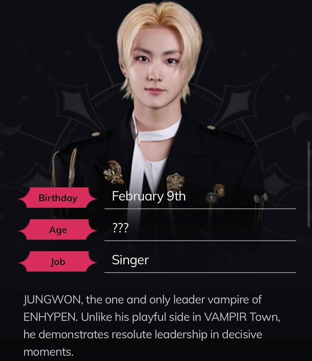 250915 ENHYPEN WORLD: ETERNAL MOMENT MEMBERS & VAMKIDZ characters’ descriptions