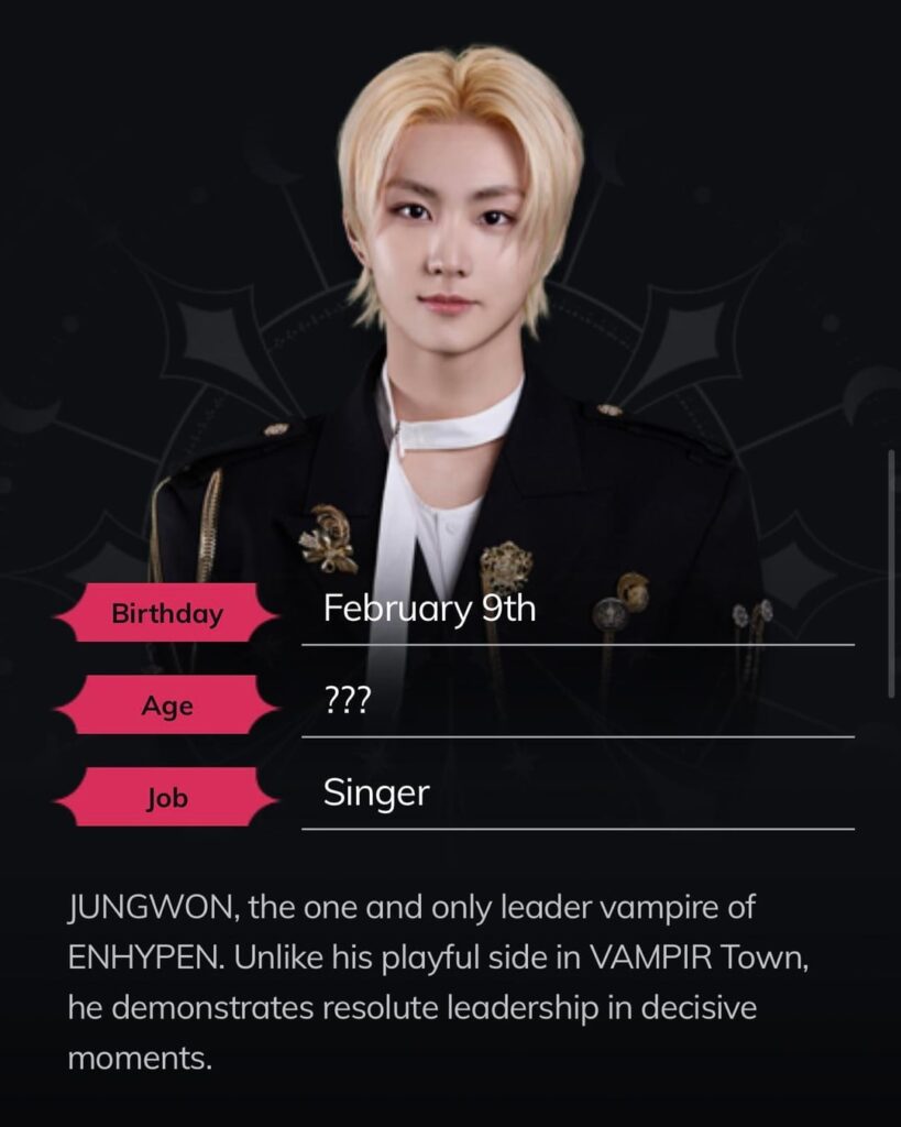 250915 ENHYPEN WORLD: ETERNAL MOMENT MEMBERS & VAMKIDZ characters’ descriptions