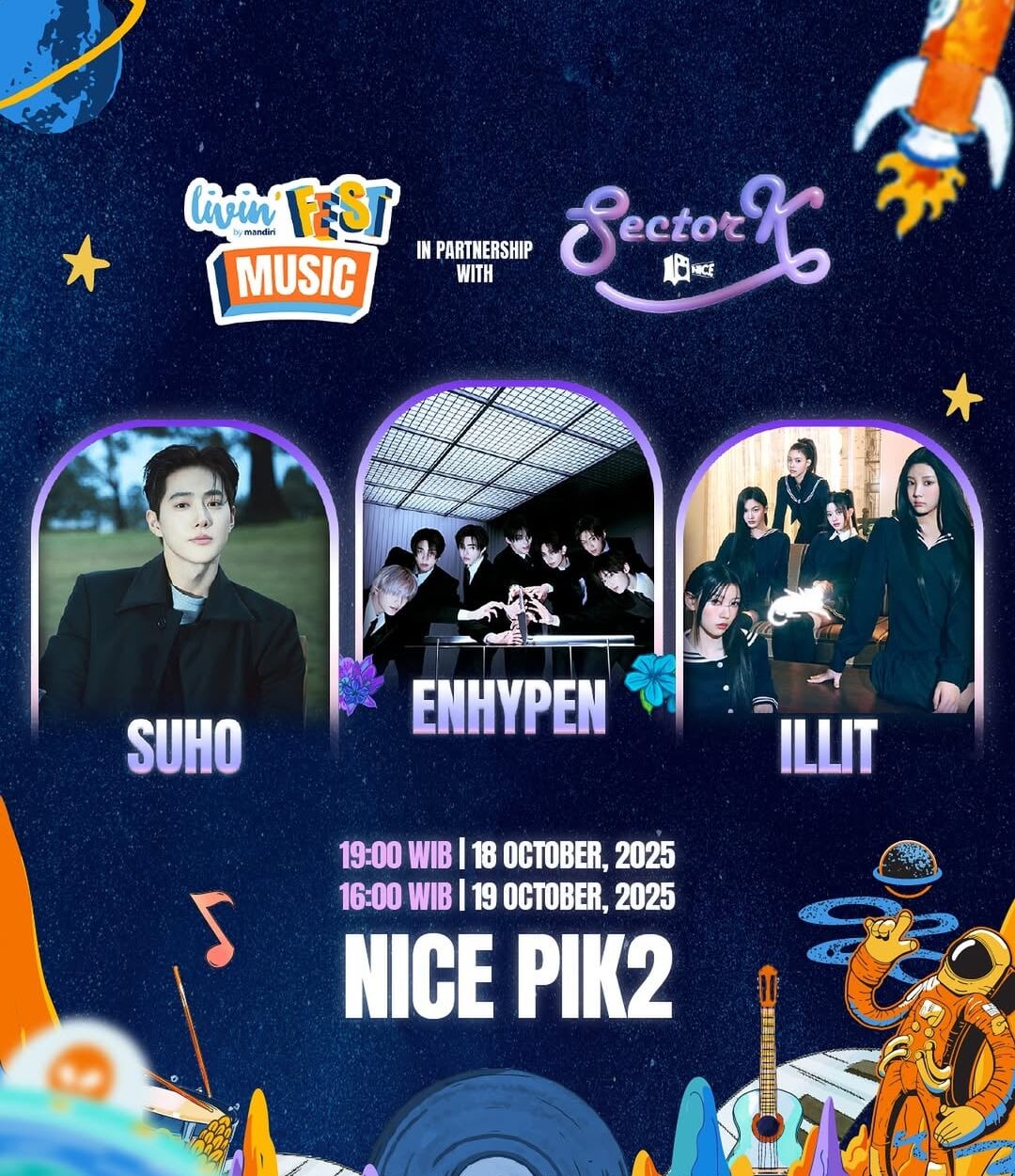 250917 ENHYPEN is part of the lineup for 'Livin' Fest 2025' taking place at NICE PIK2 Jakarta on October 18-19