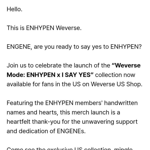 251022 [NOTICE] Weverse Mode: ENHYPEN x I SAY YES Launch Event in Los Angeles